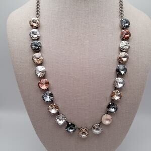 Earth Tones Rivoli Rhinestone Sabika Style 21 Inch Tennis Necklace